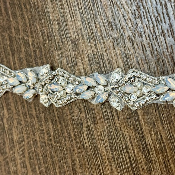 Crystal Opal Wedding Dress Belt / Crystal Opal Bridal Belt - Picture 6 of 13